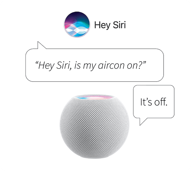 Hey Siri, is my aircon on?